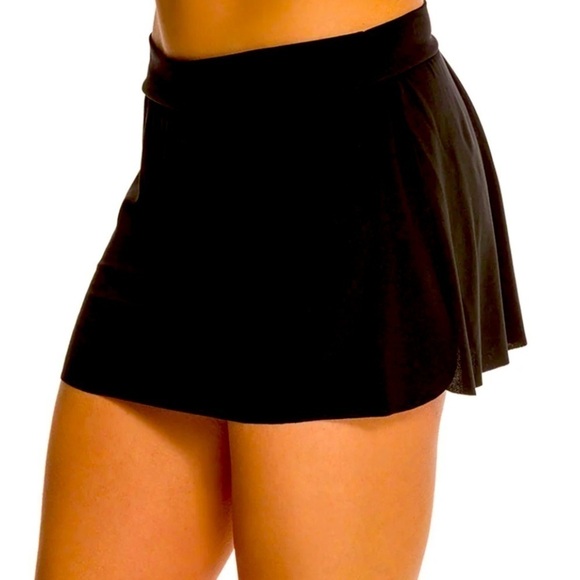Magicsuit by Miraclesuit Solid Jersey Tennis Swim Skirt Bikini Size 12 Black NWT - Picture 1 of 9